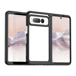 Clear Translucent Cases Hard Back with Soft Bumper Edge Slim Protective Thin Phone Cover Compatible for Google Pixel Fold 5G Case