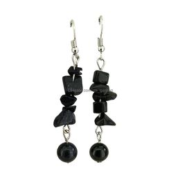 Dangle Chandelier New Selling Irregar Gravel With Bead Earring Various Natural Crystal Gemstone Crushed Stone Hook For Women Dhgarden Dhk4C