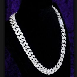 2023 hot sale ice out moissanite diamond gra certificate mens necklace hip hop 925 sterling silver cuban link chain