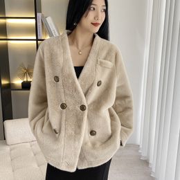 Women's Fur Faux Fur Winter Advanced Sense Of Environmental Protection Fur Coat Women Loose Imitation Mink Fur One Ermine Coat 230915