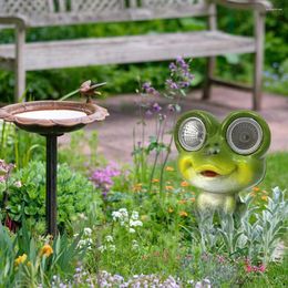 Garden Decorations Solar Powered Lamp Light Resin Decorative Animal Bird Figurines Ornaments