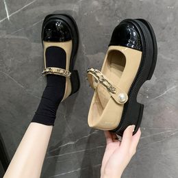 Dress Shoes Japanese Style Women's Platform Lolita Mary Janes Pumps High Heels Vintage Girls Metal Chain Oxford For Women