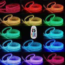 220V 110V LED Strip Light 150ft SMD2835 5050 120leds/m 60led/m flex Rope Light IP65 Warm White RGB Neon Decoration Indoor Outdoor 12 LL