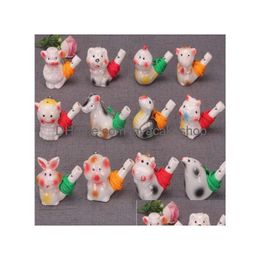 Other Festive Party Supplies Chinese Zodiac Water Bird Whistle 12 Children Music Ocarina Craft Drop Delivery Home Garden Dhywi