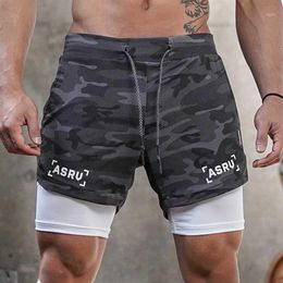 Running Shorts Men 2 in 1 Fitness Gym Sport Camouflage Quick Dry Beach Jogging Short Pants Workout Bodybuilding Training Shorts1284I