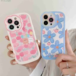 Cell Phone Cases Suitable for 13 Tulip Lens Flower Phone Case iPhone 14 Full TPU Protective Case Strawberry Flower Q230915