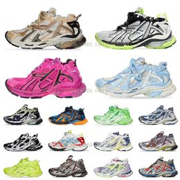 2023 Paris Designer Track Runner 7.0 Shoes Men Women Transmit Sense Trainers BURGUNDY Deconstruction Trainers Balencigas Running Jogging Hiking 7 Sports Sneakers