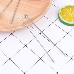 Forks 20pcs Stainless Steel Cocktail Picks Practical Fruit Pick Appetiser Stirring Stick Party Supplies For Home Bar Silver 10217o