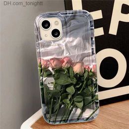 Cell Phone Cases INS Rose Blossom Suitable for iPhone 14 Space Phone Case 13 Pro 12x All Inclusive 11 Spring Fresh Q230915