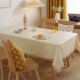 Table Cloth Solid Cotton Linen Tablecloth Rectangular Washable And Anti Scalding