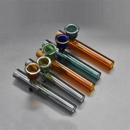 LABS Glass Sherlock Pocket Bubbler spoon Pipes Heavy Wall dry herb oil Pipe with big tobacco bowl 2pcs ZZ