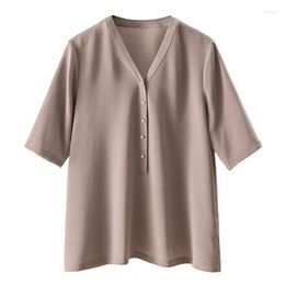 Women's Blouses 2023 Blusas Femininas Blouse Women Natural Silk Thin (Summer) Single-piece Set Womens Tops And Short Sleeve