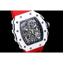 mens watch superclone aaaa Mechanics Watch Richa Milles Wristwatches Rm11-03 full function chronograph uhr HDOU Top NTPT carbon fiber case with calendar with box