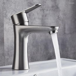 Bathroom Sink Faucets Stainless Steel Nickel Brushed Basin Faucet & Cold Water Mixer Tap Torneira