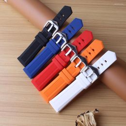 Watch Bands Black Blue Red Orange White Watchbands Arrival Replacement Band Fashion Soft Rubber Silicone Strap 16mm 18mm 20mm 22mm