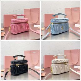 Designer mini handbags cosmetics bags luxury women wander crossbody bag make up bags fashion Pleated leather trunk purse top selling evening bags shopping bags