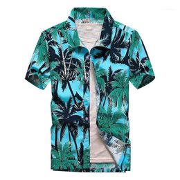 Men's Casual Shirts Beach Men Summer Vacation For Coconut Tree Printed Short Sleeve Button Down Hawaiian M-5XL1260x