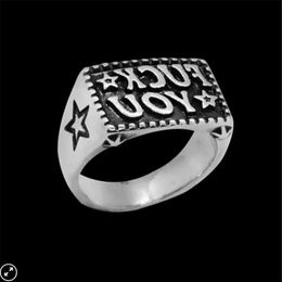 1pc Worldwide Size 7-13 F Word Ring 316L Stainless Steel Band Party Fashion Jewelry FK Star Ring309W