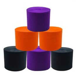 Party Decoration 6 Rolls Of Halloween Crepe Paper Black Purple Orange For Happy 2023 Backdrop Po Props Supplies