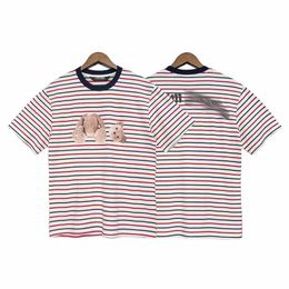 T Shirt design stripe short Tees short sleeve bear classic retro trend hoodie Fashion Men Tshirt Clothing Street Embroidered lette263k