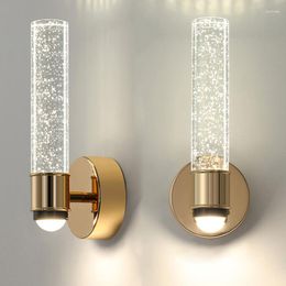 Wall Lamp Modern Bubble Crystal Aluminum Sconce Living Room Bedroom Bathroom Corridor Aisle Indoor Lighting Home Decor Gold