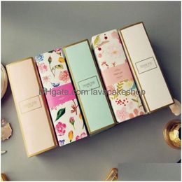 Gift Wrap Floral Printed Long Aron Box Moon Cake Carton Present Packaging For Cookie Favours Candy Drop Delivery Home Garden Festive Pa Dhouy