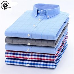 Little Raindrop Men Shirt Long Sleeve Oxford Dress Shirt With Chest Pocket Male Casual Striped Button Down Shirts Mens Clothing260T