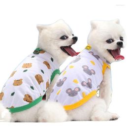 Dog Apparel Cartoon Cat Vest Clothes Pet Dress Puppy Teddy Cute Printed Shirt Kitten French Outdoor Clothing