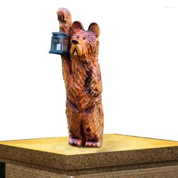 Garden Decorations Carved Bear With Lantern Carving Outside Figurine Lamp Lights For Home Outdoor Patio And Yard Decor Gifts