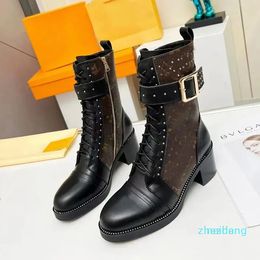 Designer Boots Short Martin Boots Textured cowhine clasp elements designed comfortable slim-fit women's boots