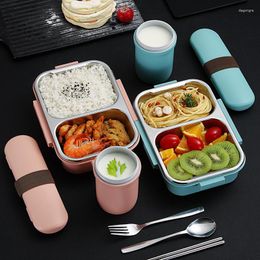 Dinnerware Microwave Japanese Lunch Box With Compartment 304 Stainless Steel Bento For Kids School Container Leak-proof