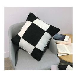 Cushion Decorative Pillow Luxury Letter H Cashmere Design Outside Ers Decorative Soft Wool Throw Cases Home Decor Pillows F Homefa282H