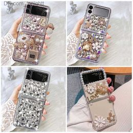 Cell Phone Cases Samsung ZFlip3/5 mobile phone case rhinestone folding screen Galaxy ZFlip4 perfume bottle pumpkin car silicone Q230915