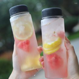 Disposable Cups Straws 10pcs Round Transparent Plastic Cold Drink Ice Coffee Milk Tea Cup 500ml Bubble Bottle Party Birthday Beverage With