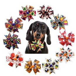 Dog Apparel 50PCS Removable Bows Collar for Dogs Halloween Small Cat Bowties Accessories Pet Grooming 230914