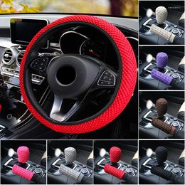 Steering Wheel Covers 1Pcs/2Pcs 37-39cm Universal Cover Wear-resistant Anti-skid Gear Handbrake Auto Parts