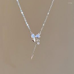 Jewelry Pouches Fringed Bow Necklace Female Zircon Star Awn Clavicle Chain Synthetic Moissanite Diamond