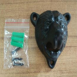 VINTAGE CAST IRON WALL MOUNTED BEER BOTTLE OPENER ANTIQUE OLD STYLE Solid BEAR HEAD Bottle Openers W Screws257C