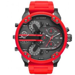 Casual Fashion Big Red Watch Brazilian Big Dial Watch Men Military Sports Watch Whole DZ7370 Gift247j