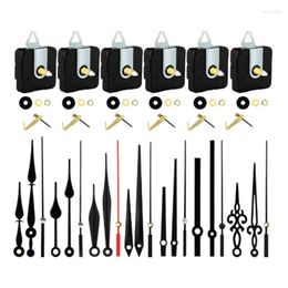 Clocks Accessories 6 PCS Clock Mechanism Replacement Kit Black ABS Aluminum DIY Silent Motor Repair With 7 Pack Hand