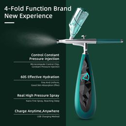 Face Care Devices Facial Water Oxygen Injection Machine Nano Mist Airbrush Compressor Skin Moisturising Rejuvenation Beauty Sprayer 230915