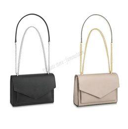 Women Mylockme Chain Bag Calf Leather Pochette luxurious Designers Flip Hasp Shoulder Bag Crossbody Clutch Bags handbags with Silver hardware