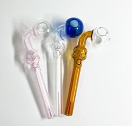 Colorful Skull head Thick Pyrex Glass Oil Burner pipe hookah Water Pipes Bong Dab Rig bowl