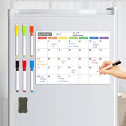 Whiteboards Magnetic Calendar Daily Weekly Monthly Planner Board Refrigerator Message Board with 6 Markers 1 Eraser 40x30cm 230914