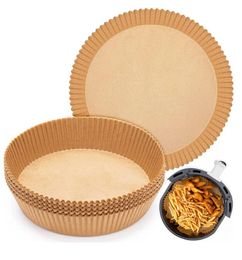 Air Fryer Disposable Paper Liner Non-stick Parchment Paper Bowl Dishes for Frying Baking Cooking Roasting and Microwave Unbleached Oil-proof 50pcs/lot