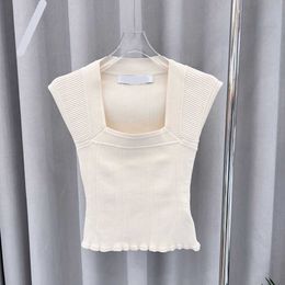 Women's Sweaters Cropped French Gentle Style Temperament Age Reducing 2023 New Design Sense Slim Fit and Fashionable Knitted Tank Top