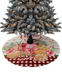 Christmas Decorations Gingerbread Man Pine Needles Tree Skirt Base Cover Xmas Home Carpet Mat