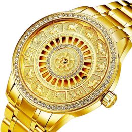 charm golden diamonds watches men full steel fashion designer mechanical wrist watch Automatic date clock male gift boxes205Z