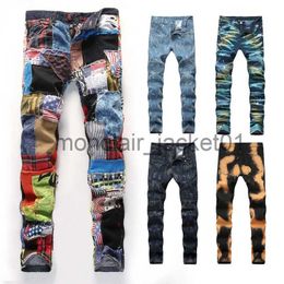 Men's Jeans Men Stretch Jeans Ripped Skinny Jeans Destroyed Pants Frayed Slim Fit Denim Pant J230915