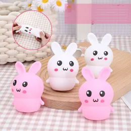 Squishy Cute Rabbit Squeeze Toy Stress Relief Anti-Anxiety Knead Sand Toy Pinch Hand Grip Sensory Fidget Toys Animal Stretchy Smash for Kids and Adults